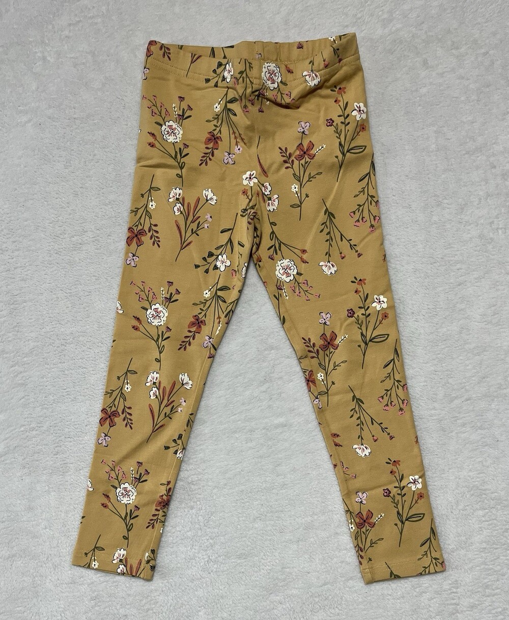 Carter’s Leggings Girls 6/6X Yellow Floral NWT